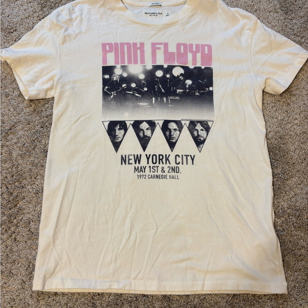Abercrombie & Fitch Pink Floyd Tee - Cream and Pink